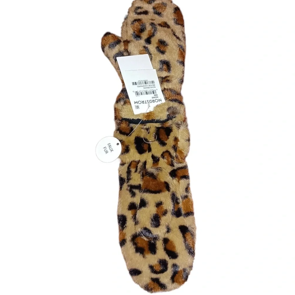 Tucker + Tate Kids Faux Fur Leopard Print Mittens - Tan, Brown, Black